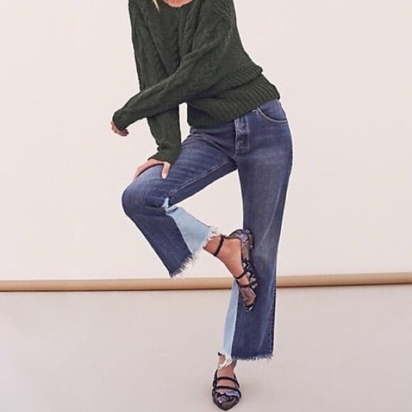 Anthropologie Denim - Anthropologie Pilcro 70's Vibe High Rise Flare Two Tone Jeans Blue Size 27